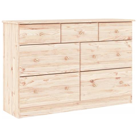 Cassettiera ALTA 112x35x73 cm in Legno Massello di Pino - Foto 1