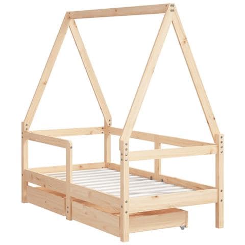 Giroletto Bambini con Cassetti 70x140 cm Legno Massello di Pino - Foto 2