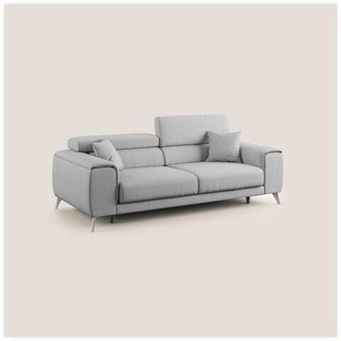 Fusion Divano con sedute allungabili in tessuto smacchiabile T05 185 cm grigio - Foto 1