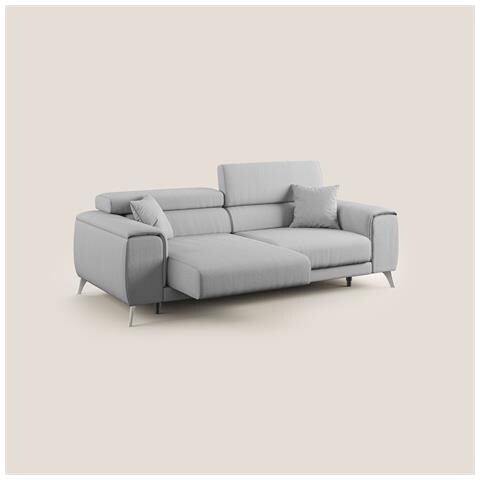 Fusion Divano con sedute allungabili in tessuto smacchiabile T05 185 cm grigio - Foto 3