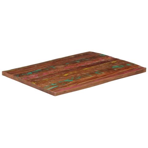 Piano Tavolo 90x80x2,5 Cm Rettangolare In Massello Di Recupero - Foto 2