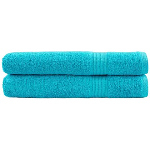Asciugamani Premium SOLUND 2pz Turchesi 100x200cm 600 g /m² - Foto 1