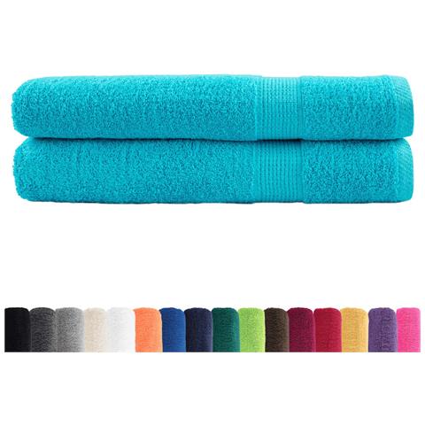 Asciugamani Premium SOLUND 2pz Turchesi 100x200cm 600 g /m² - Foto 2