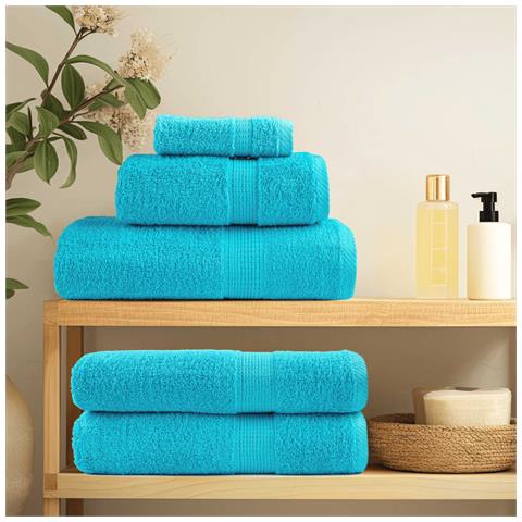 Asciugamani Premium SOLUND 2pz Turchesi 100x200cm 600 g /m² - Foto 3