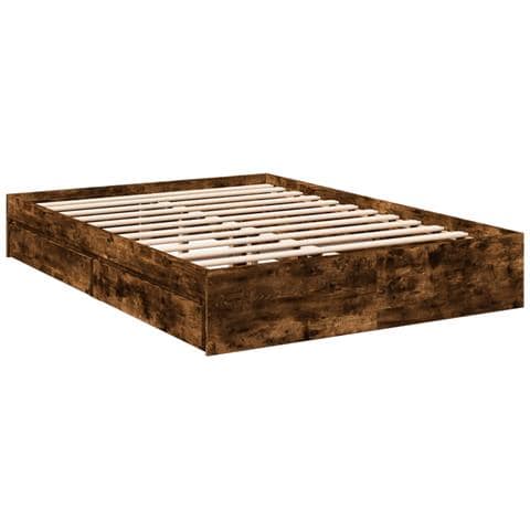 Giroletto Con Cassetti Rovere Fumo 140x200 Cm Legno Multistrato - Foto 3