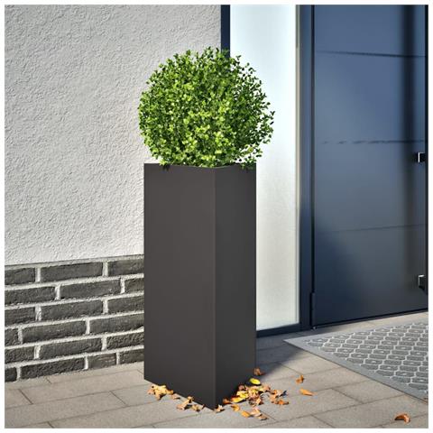 Fioriere Da Giardino 2 Pz Nere Triangolari 40x34,5x70cm Acciaio - Foto 2