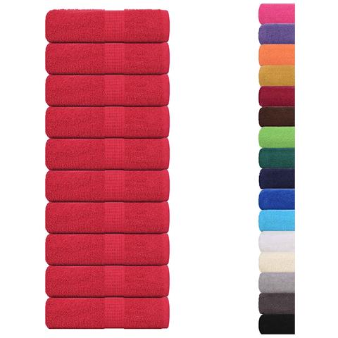 Asciugamani Ospiti 10 Pz Rossi 30x50 Cm 360 G /m 100% Cotone - Foto 2