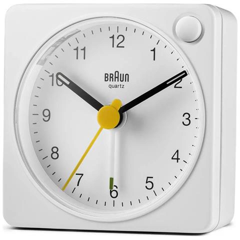 Bc02xw White Orologio Analogico Quarzo Sveglia Crescendo Snooze Luce Lancette Punta Luminosa - Foto 1