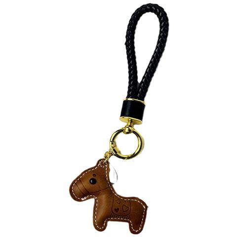 Grazioso Portachiavi In Pelle Di Cavallo Per Auto Brown - Foto 1