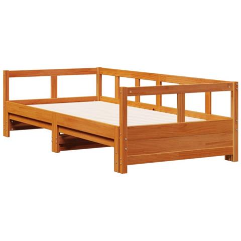 Dormeuse Senza Materasso Marrone Cera 90x190 Cm Legno Di Pino - Foto 3