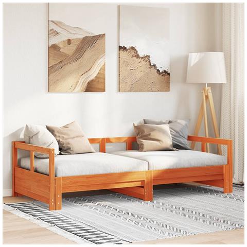 Dormeuse Senza Materasso Marrone Cera 90x190 Cm Legno Di Pino - Foto 1