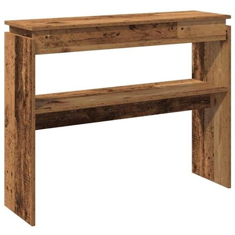 Tavolino Consolle Legno Antico 80x30x102 Cm In Truciolato - Foto 2