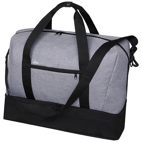 Borsa Da Viaggio In Poliestere 6000d Con Finitura Denim Con Protezione Rfid. Scomparto Per Scarpe 50x38x24 Cm. Grigio - Foto 3