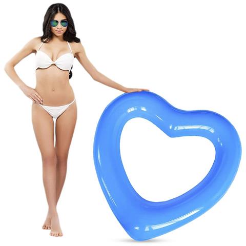 Tappetino Gonfiabile A Forma Di Cuore. 105 Centimetri. 105x105x15cm. Colore Blu - Foto 2