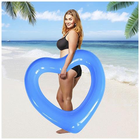 Tappetino Gonfiabile A Forma Di Cuore. 105 Centimetri. 105x105x15cm. Colore Blu - Foto 6