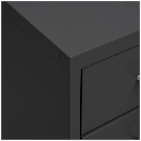 Lusso Casadino -  Schedario Mobile Antracite 28x41x109 Cm In Metallo - Foto 8