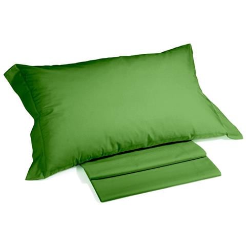 Completo Lenzuola In Cotone Colore Verde Misura Piazza E Mezza - Foto 1
