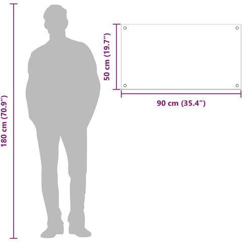 Schienale da Cucina Giallo 90x50x0,6 cm in Vetro Temperato di - Foto 5