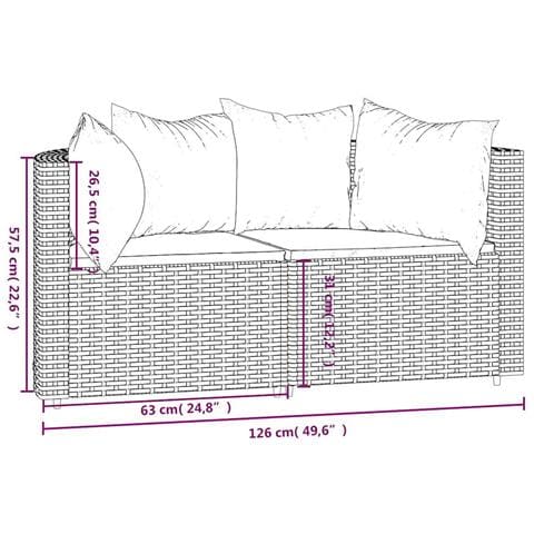Divani Angolari da Giardino con Cuscini 2pz Polyrattan Grigio - Foto 9