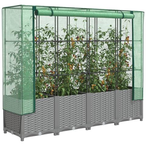 Letto Rialzato con Copertura Serra Effetto Rattan 160x40x138 cm - Foto 2