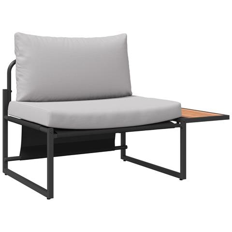 Set da pranzo da giardino da 2 pezzi con sedia singola e cuscini grigio chiaro - Foto 1