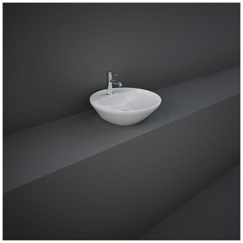 Lavabo Appoggio Tondo Foro Rubinetto Bianco - Foto 1