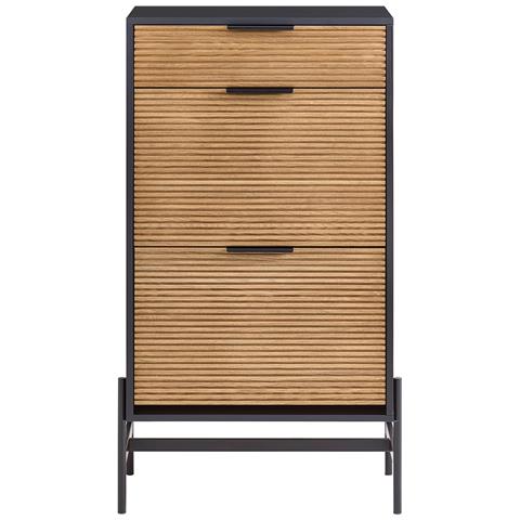 Sobuy Scarpiera Da Ingresso Cassettiera Con 1 Cassetto E 2 Ribalte Per Ingresso, Corridoio E Soggiorno Nero 64x40x115 Cm Hfsr03-sch - Foto 1