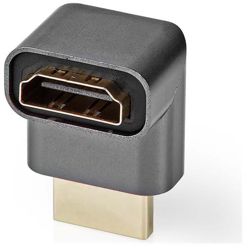 Adattatore Hdmi Con Connettore Angolato A 270° In Alluminio Per Hdmi Femmina, Grigio - Foto 1
