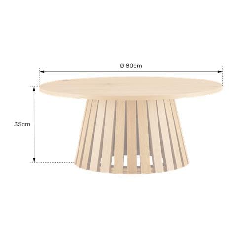 Liv Tavolino Rotondo 80cm In Stile Scandinavo Nero - Foto 2