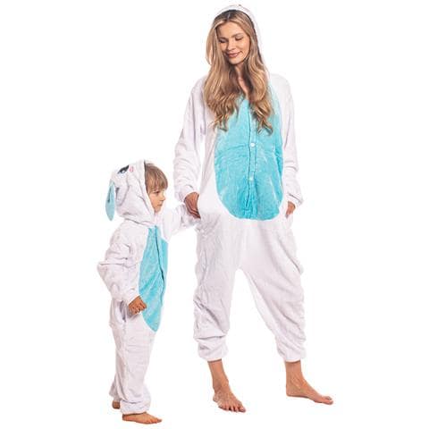 Pigiama Per Bambini Kigurumi Onesie Costume Coniglio Blu 105-115 - Foto 5