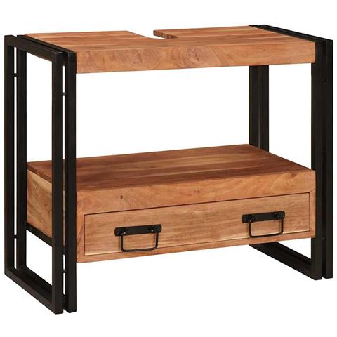 Mobile sottolavabo Legno massello di acacia e ferro - Foto 1