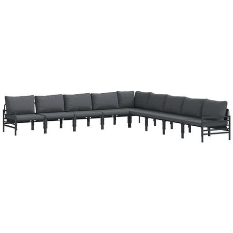 Set Divano da Giardino 9 pcs Antracite Acciaio - Foto 1