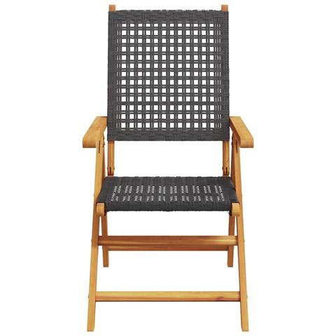 Set da Pranzo per Giardino 5 pcs Nero - Foto 8