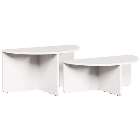 Tavolino da salotto 2 pcs Bianco 79 x 39.5 x 40 cm - Foto 1