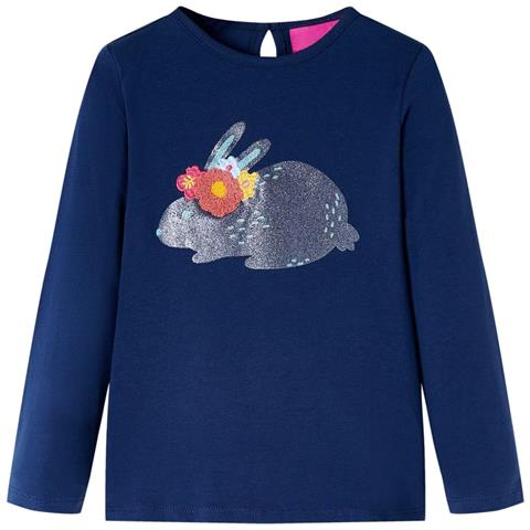 Maglietta Bambina Maniche Lunghe Blu Marino 116 - Foto 1