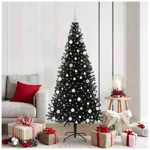 Albero di Natale con 300 LED con supporto Nero 180 cm PVC - Foto 2