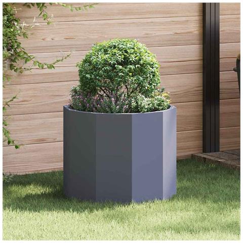 Fioriera Antracite 60 x 60 x 50 cm Acciaio - Foto 2