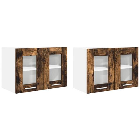 Armadio pensile Riga 2 pcs Rovere fumé 60 x 31 x 40 cm - Foto 1