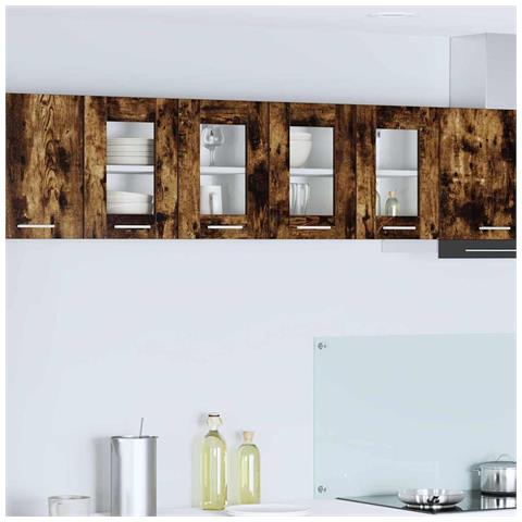 Armadio pensile Riga 2 pcs Rovere fumé 60 x 31 x 40 cm - Foto 2