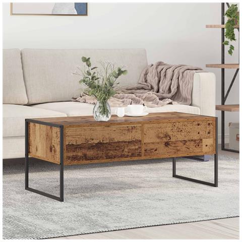 Tavolino da salotto con cassetto Legno vecchio 100 x 46 x 40 cm - Foto 2