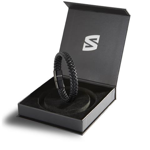 Bracciale Da Uomo In Pelle Nero 17 Cm - Foto 2