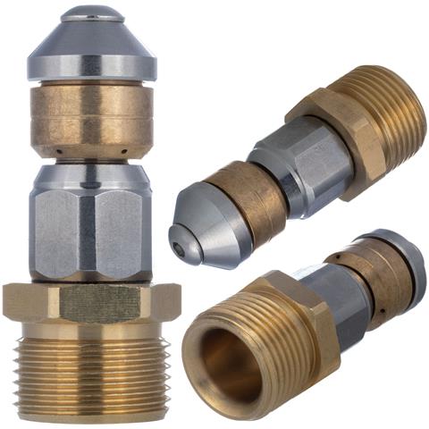 Ugello Rotante M22 350 Bar - Acciaio Inox E Ottone | Pressione Max 350 Bar, Temp. Max 155°c | Compatibile Con Idropulitrici M22 - Foto 1