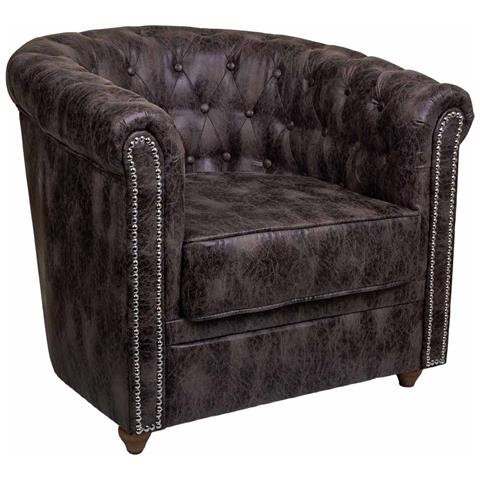 Poltrona Imbottita Marrone 80x80x48/72h - Foto 1