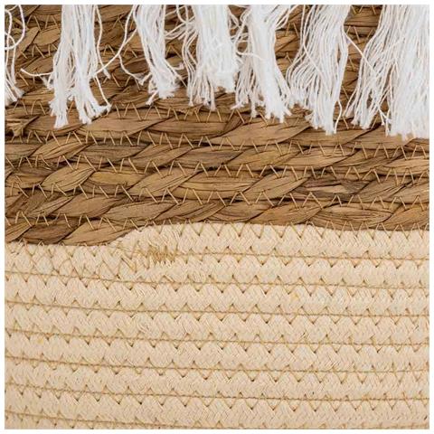 Cesto In Fibra Naturale E Cotone Bianco D28x21,5h - Foto 6