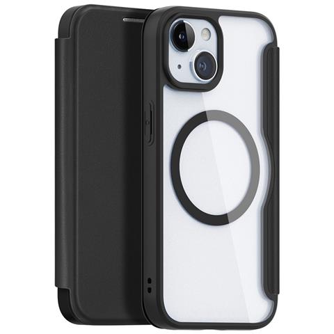 Cover con Tapa per iPhone 15 - Pelle /PU, Nero, MagSafe - Foto 1