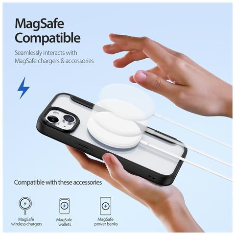 Cover con Tapa per iPhone 15 - Pelle /PU, Nero, MagSafe - Foto 4