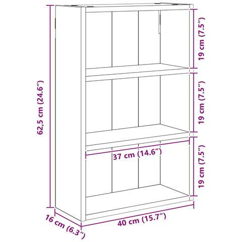 Armadio da bagno a muro Rovere Nero 40 x 16 x 62,5 cm - Foto 7