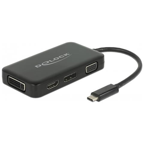 63929 replicatore di porte e docking station per laptop USB 2.0 Type-C Nero - Foto 1