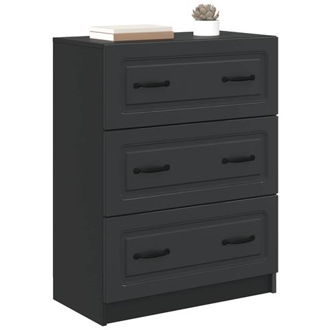 Mobile con Cassetti Nero 66 x 34,5 x 87 cm Legno ingegnerizzato - Foto 2