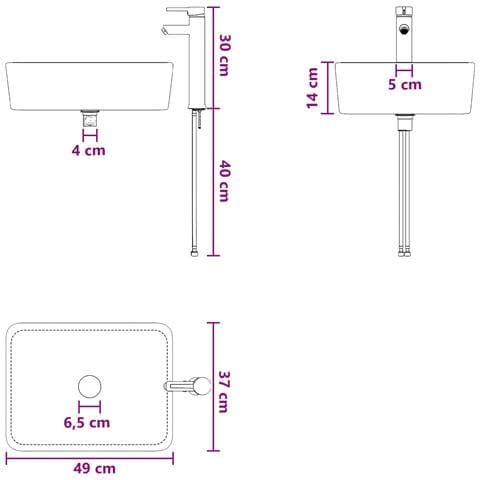 Lavabo da bagno Cromato 49 x 37 x 14 cm Metallo - Foto 8